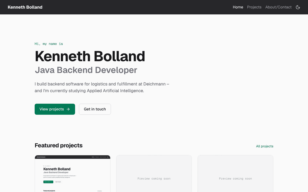 Preview of Portfolio Website